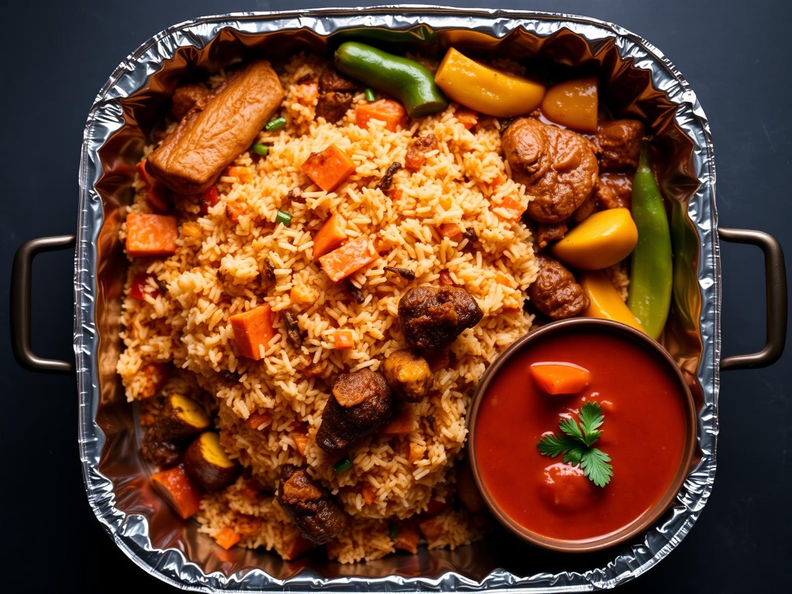 Nigerian catering spread